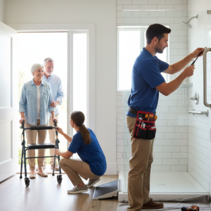 installation of grab bars, ramps and handrails